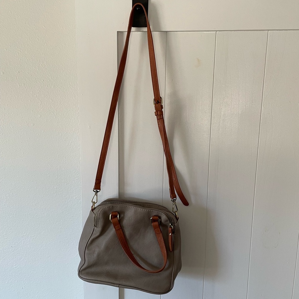 Chic Taupe Crossbody Bag with Adjustable Strap